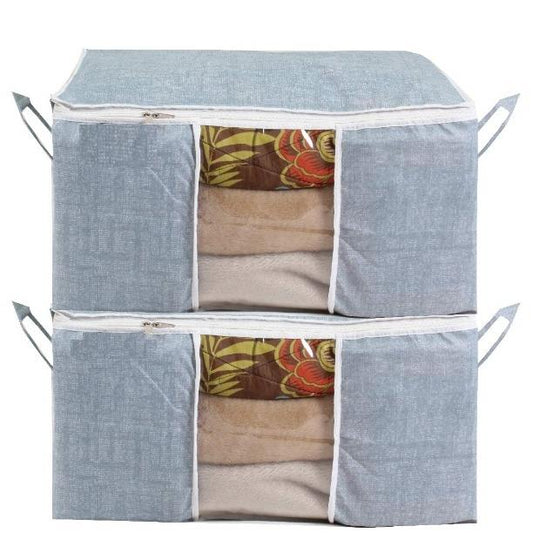 Storage Bag-UnderBed Blanket Storage Bag Covers With Handles(Set of 2)